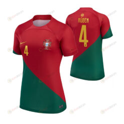 Portugal National Team 2022-23 Qatar World Cup Ruben Dias 4 Home Women Jersey