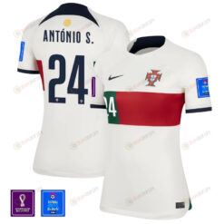 Portugal National Team FIFA World Cup Qatar 2022 Patch Ant?nio Silva 24 Away Women Jersey