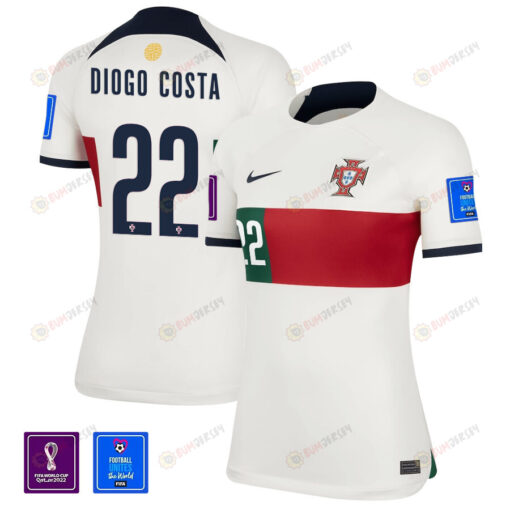 Portugal National Team FIFA World Cup Qatar 2022 Patch Diogo Costa 22 Away Women Jersey