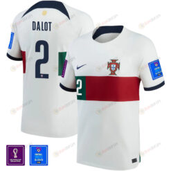 Portugal National Team FIFA World Cup Qatar 2022 Patch Diogo Dalot 2 Away Jersey