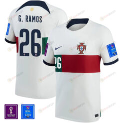 Portugal National Team FIFA World Cup Qatar 2022 Patch Gon?alo Ramos 26 Away Jersey