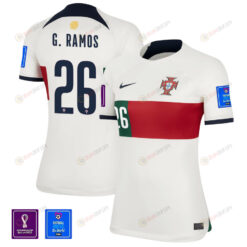 Portugal National Team FIFA World Cup Qatar 2022 Patch Gon?alo Ramos 26 Away Women Jersey