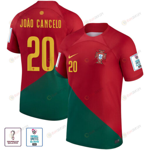 Portugal National Team FIFA World Cup Qatar 2022 Patch Jo?o Cancelo 20 - Home Men Jersey