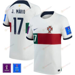 Portugal National Team FIFA World Cup Qatar 2022 Patch Jo?o M?rio 17 Away Jersey