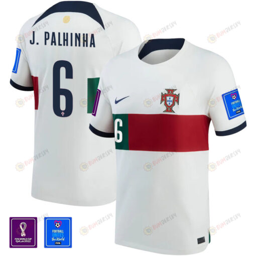 Portugal National Team FIFA World Cup Qatar 2022 Patch Jo?o Palhinha 6 Away Jersey