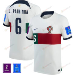 Portugal National Team FIFA World Cup Qatar 2022 Patch Jo?o Palhinha 6 Away Men Jersey