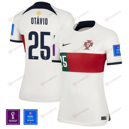 Portugal National Team FIFA World Cup Qatar 2022 Patch Ot?vio 25 Away Women Jersey