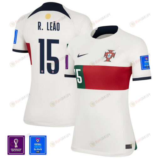 Portugal National Team FIFA World Cup Qatar 2022 Patch Rafael Le?o 15 Away Women Jersey