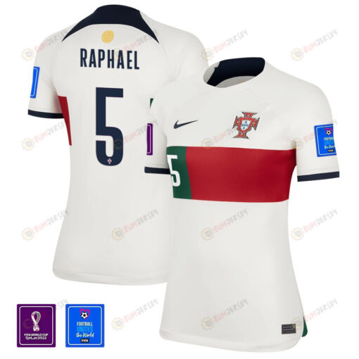 Portugal National Team FIFA World Cup Qatar 2022 Patch Rapha?l Guerreiro 5 - Away Women Jersey