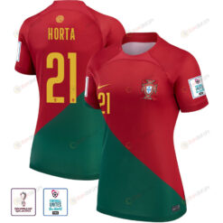 Portugal National Team FIFA World Cup Qatar 2022 Patch Ricardo Horta 21 Home Women Jersey