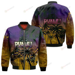 Prairie View A&M Panthers Bomber Jacket 3D Printed Coconut Tree Tropical Grunge