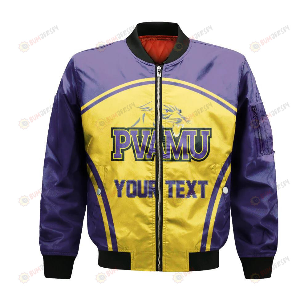 Prairie View A&M Panthers Bomber Jacket 3D Printed Custom Text And Number Curve Style Sport