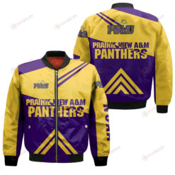 Prairie View A&M Panthers Football Bomber Jacket 3D Printed - Stripes Cross Shoulders