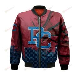 Presbyterian Blue Hose Bomber Jacket 3D Printed Basketball Net Grunge Pattern