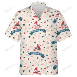 President's Day Pattern With Hat Of Uncle Sam And Stars Hawaiian Shirt