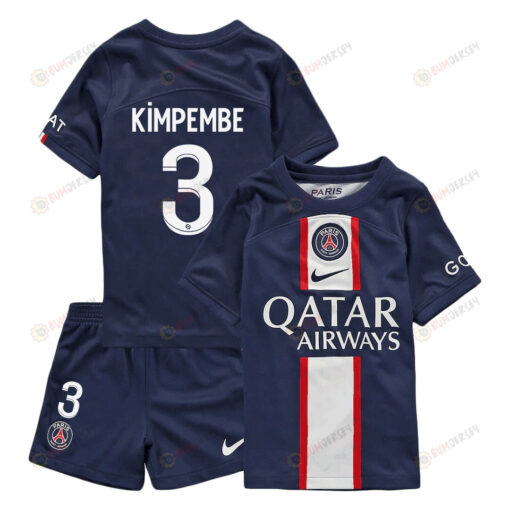 Presnel Kimpembe 3 Paris Saint-Germain Home Kit 2022-23 Youth Jersey - Blue