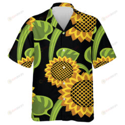 Pretty Blooming Sunflower On A Contrasting Background Hawaiian Shirt
