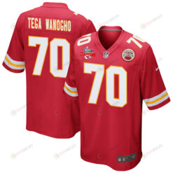 Prince Tega Wanogho 70 Kansas City Chiefs Super Bowl LVII Champions 3 Stars Men's Jersey - Red