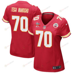 Prince Tega Wanogho 70 Kansas City Chiefs Super Bowl LVII Champions 3 Stars WoMen's Jersey - Red