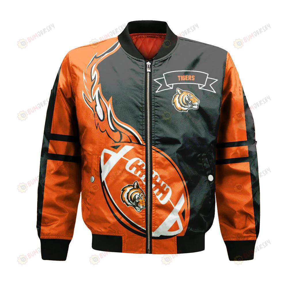 Princeton Tigers Bomber Jacket 3D Printed Flame Ball Pattern