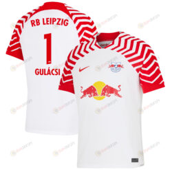 P?ter Gul?csi 1 RB Leipzig 2023/24 Home Men Jersey - White/Red
