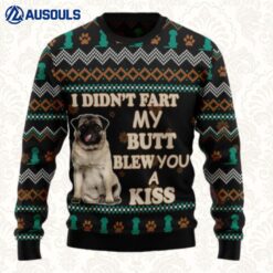 Pug A Kiss Ugly Sweaters For Men Women Unisex