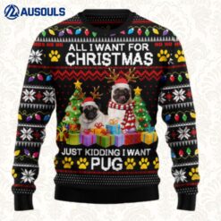 Pug Christmas Ugly Sweaters For Men Women Unisex