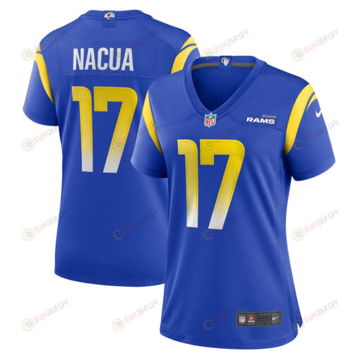 Puka Nacua 17 Los Angeles Rams Game Women Jersey - Royal