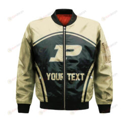 Purdue Boilermakers Bomber Jacket 3D Printed Custom Text And Number Curve Style Sport