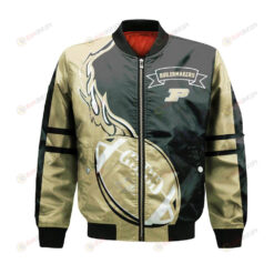 Purdue Boilermakers Bomber Jacket 3D Printed Flame Ball Pattern