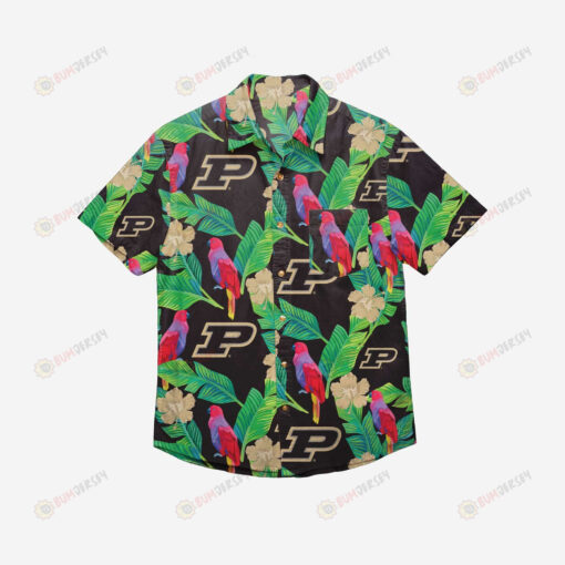 Purdue Boilermakers Floral Button Up Hawaiian Shirt