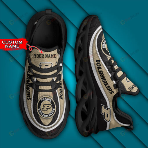 Purdue Boilermakers Logo Curve Border Pattern Custom Name 3D Max Soul Sneaker Shoes