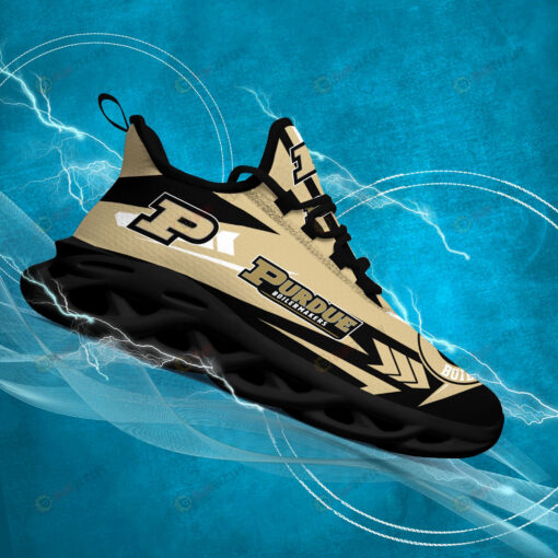 Purdue Boilermakers Logo Pattern 3D Max Soul Sneaker Shoes In Gold Black