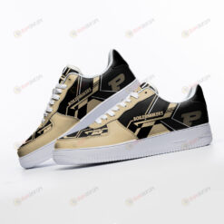 Purdue Boilermakers Logo Pattern Black Gold Air Force 1 Printed