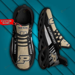 Purdue Boilermakers Logo Stripe Border Pattern Custom Name 3D Max Soul Sneaker Shoes