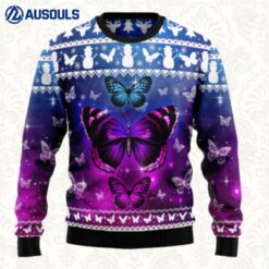 Purple Butterfly Ugly Sweaters For Men Women Unisex