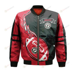 Qu?bec Remparts Bomber Jacket 3D Printed Flame Ball Pattern