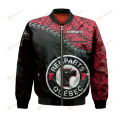 Qu?bec Remparts Bomber Jacket 3D Printed Grunge Polynesian Tattoo