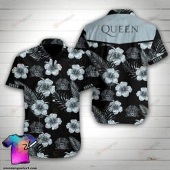 Queen Rock Band Tropical Flower Curved Hawaiian Shirt