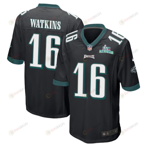 Quez Watkins 16 Philadelphia Eagles Super Bowl LVII Champions Men's Jersey - Black