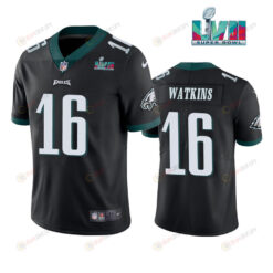 Quez Watkins 16 Philadelphia Eagles Super Bowl LVII Vapor Limited Men Jersey - Black