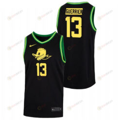 Quincy Guerrier 13 Black Oregon Ducks 2022 College Basketball Duck Face Jersey