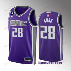 Quinn Cook 28 Sacramento Kings Icon Edition Purple Jersey 2022-23 Swingman