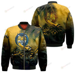 Quinnipiac Bobcats Bomber Jacket 3D Printed Coconut Tree Tropical Grunge