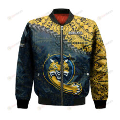 Quinnipiac Bobcats Bomber Jacket 3D Printed Grunge Polynesian Tattoo