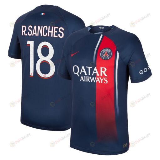 R.Sanches 18 Paris Saint-Germain 2023/24 Home Men Jersey - Navy