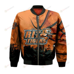 RIT Tigers Bomber Jacket 3D Printed Basketball Net Grunge Pattern