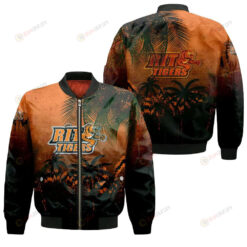 RIT Tigers Bomber Jacket 3D Printed Coconut Tree Tropical Grunge