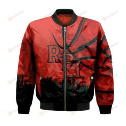 RPI Engineers Bomber Jacket 3D Printed Basketball Net Grunge Pattern