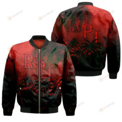 RPI Engineers Bomber Jacket 3D Printed Coconut Tree Tropical Grunge